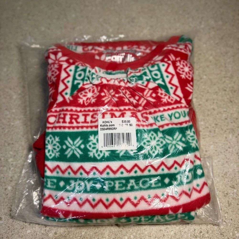 Matching Doll and Girls size 7/8 Christmas Fleece Nightgowns
